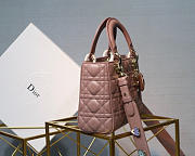 Dior Lady Lambskin Pink Handbag 20CM - 2