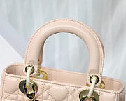 Dior Lady Lambskin Light Pink Handbag 20CM - 4