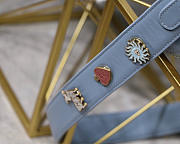 Dior Lady Lambskin Light Blue Handbag 20CM  - 5