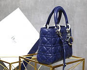 Dior Lady Lambskin Blue Handbag 20CM - 2