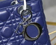 Dior Lady Lambskin Blue Handbag 20CM - 6