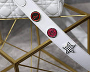 Dior Lady Lambskin White Handbag with Gold Hardware 20CM - 3