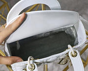 Dior Lady Lambskin White Handbag with Gold Hardware 20CM - 2