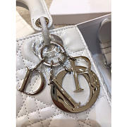 Dior Lady Lambskin White Handbag with Silver Hardware 20CM - 6