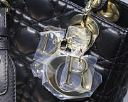 Dior Lady Lambskin Black Handbag with Gold Hardware 20CM - 5