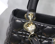 Dior Lady Lambskin Black Handbag with Gold Hardware 20CM - 4