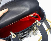 Dior Lady Lambskin Black Handbag with Gold Hardware 20CM - 2