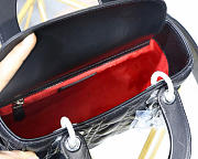 Dior Lady Lambskin Black Handbag with Silver Hardware 20CM - 5