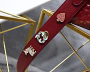 Dior Lady Lambskin Wine Red Handbag with Gold Hardware 20CM - 5