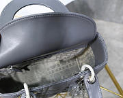 Dior Lady Lambskin Gray Handbag with Silver Hardware 20CM  - 2