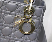 Dior Lady Lambskin Gray Handbag with Gold Hardware 20CM - 5