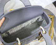 Dior Lady Lambskin Gray Handbag with Gold Hardware 20CM - 2