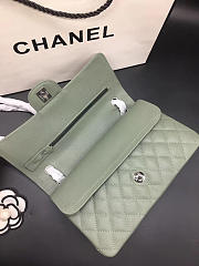 Chanel Flap Bag Caviar in Light Green 25cm with Silver Hardware - 5