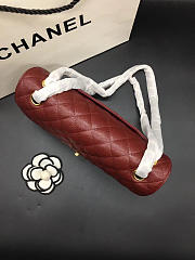 Chanel Flap Bag Caviar in Maroon Red 25cm with Gold Hardware - 6