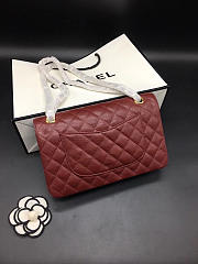 Chanel Flap Bag Caviar in Maroon Red 25cm with Gold Hardware - 3