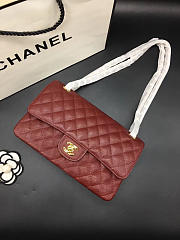 Chanel Flap Bag Caviar in Maroon Red 25cm with Gold Hardware - 4