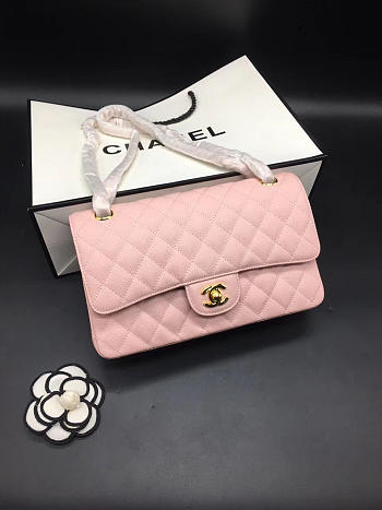 Chanel Flap Bag Caviar in Pink 25cm with Gold Hardware