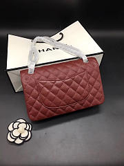 Chanel Flap Bag Caviar in Maroon Red 25cm with Silver Hardware - 6