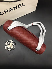 Chanel Flap Bag Caviar in Maroon Red 25cm with Silver Hardware - 5