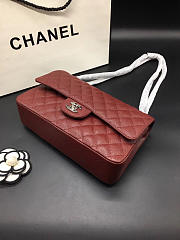 Chanel Flap Bag Caviar in Maroon Red 25cm with Silver Hardware - 3