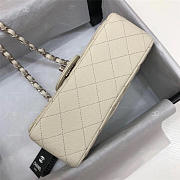 Chanel Flap Bag Caviar in White 20cm with Silver Hardware - 6