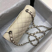 Chanel Flap Bag Caviar in White 20cm with Silver Hardware - 4