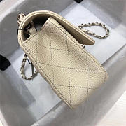 Chanel Flap Bag Caviar in White 20cm with Silver Hardware - 5
