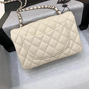 Chanel Flap Bag Caviar in White 20cm with Silver Hardware - 3