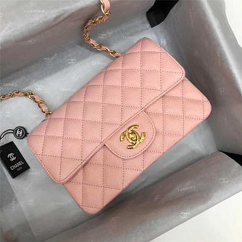 Chanel Flap Bag Caviar in Pink 20cm with Gold Hardware