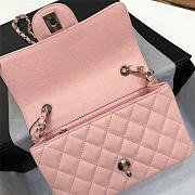 Chanel Flap Bag Caviar in Pink 20cm with Silver Hardware - 6