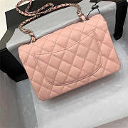 Chanel Flap Bag Caviar in Pink 20cm with Silver Hardware - 2