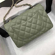 Chanel Flap Bag Caviar in Green 20cm with Silver Hardware - 6