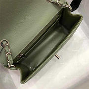 Chanel Flap Bag Caviar in Green 20cm with Silver Hardware - 3