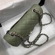 Chanel Flap Bag Caviar in Green 20cm with Silver Hardware - 2
