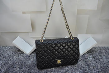 Chanel Lambskin Flap Bag in Black 30cm with Gold Hardware