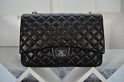 Chanel Lambskin Flap Bag in Black 33cm with Silver Hardware - 1