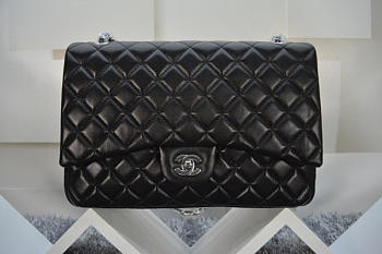 Chanel Lambskin Flap Bag in Black 33cm with Silver Hardware