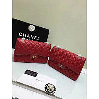 Chanel Lambskin Flap Bag in Red 30cm with Silver or Gold Hardware
