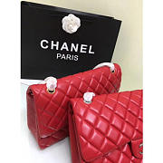 Chanel Lambskin Flap Bag in Red 30cm with Silver or Gold Hardware - 3