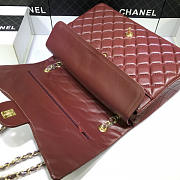 Chanel Lambskin Flap Bag in Maroon Red 33cm with Gold Hardware - 3