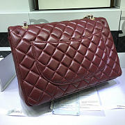 Chanel Lambskin Flap Bag in Maroon Red 33cm with Gold Hardware - 2