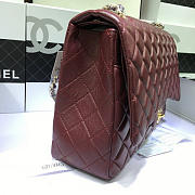 Chanel Lambskin Flap Bag in Maroon Red 33cm with Gold Hardware - 5