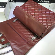 Chanel Lambskin Flap Bag in Maroon Red 33cm with Silver Hardware - 6