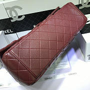 Chanel Lambskin Flap Bag in Maroon Red 33cm with Silver Hardware - 4