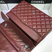 Chanel Lambskin Flap Bag in Maroon Red 33cm with Silver Hardware - 3