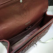 Chanel Lambskin Flap Bag in Maroon Red 33cm with Silver Hardware - 2