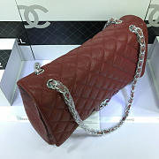 Chanel Flap Bag Caviar in Maroon Red 33cm with Silver Hardware - 5