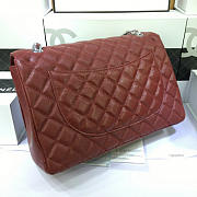 Chanel Flap Bag Caviar in Maroon Red 33cm with Silver Hardware - 2