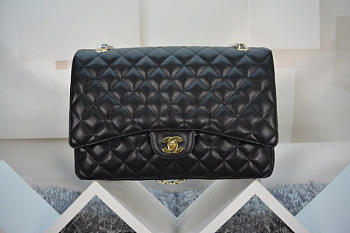 Chanel Flap Bag Caviar in Black 33cm with Gold Hardware