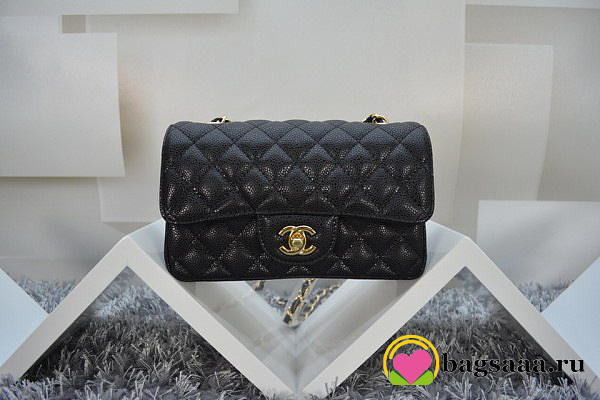 Chanel Flap Bag Caviar in Black 20cm with Gold Hardware - 1